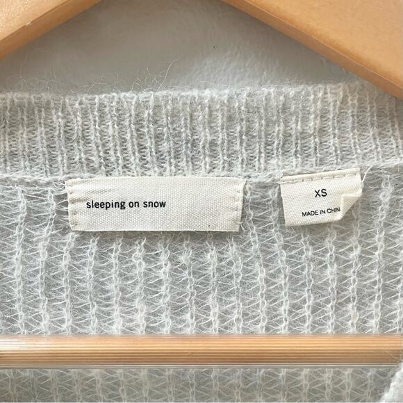 Anthropologie on Snow Bell Sleeve Cropped Alpaca Sweater in Gray Women's XS $178 - Picture 10 of 12